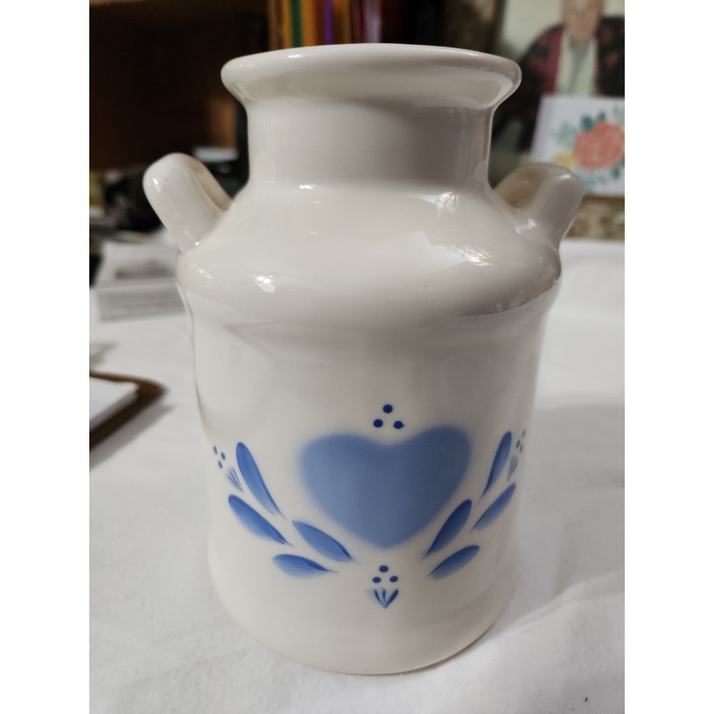 Milk Can Vase With Blue Hearts By Lasting Products